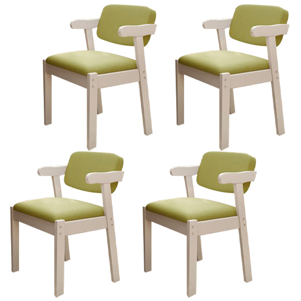 Chaise de salle à manger rembourrée au fini mat, fauteuil à dossier ouvert en hêtre scandinave
