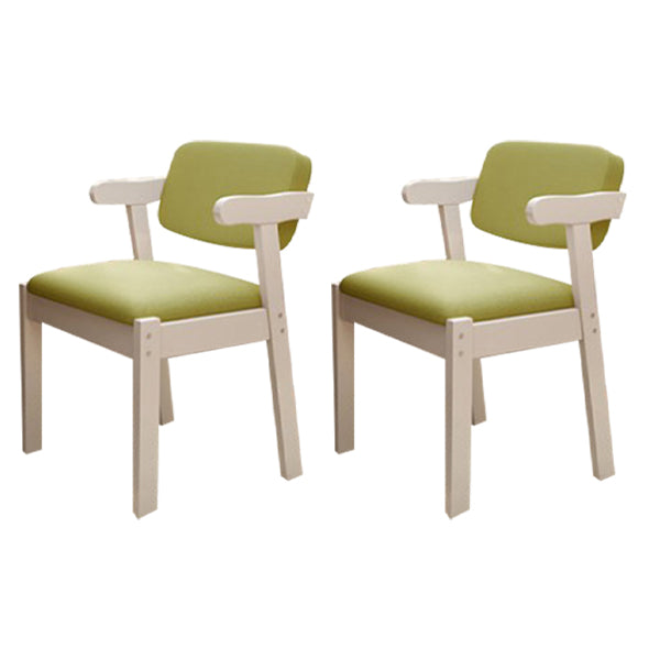 Chaise de salle à manger rembourrée au fini mat, fauteuil à dossier ouvert en hêtre scandinave
