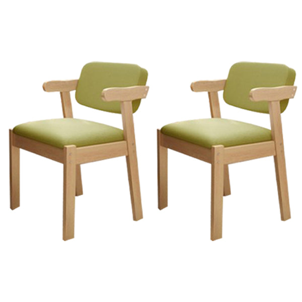 Chaise de salle à manger rembourrée au fini mat, fauteuil à dossier ouvert en hêtre scandinave