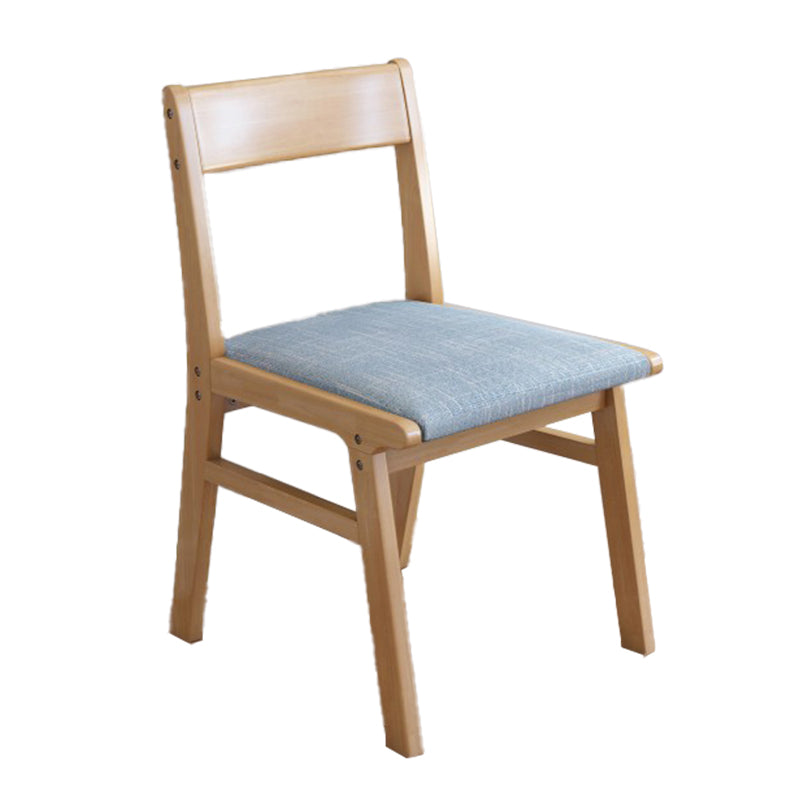 Silla de comedor sin brazos de Rubberwood, silla lateral de comedor tapizada con espalda abierta