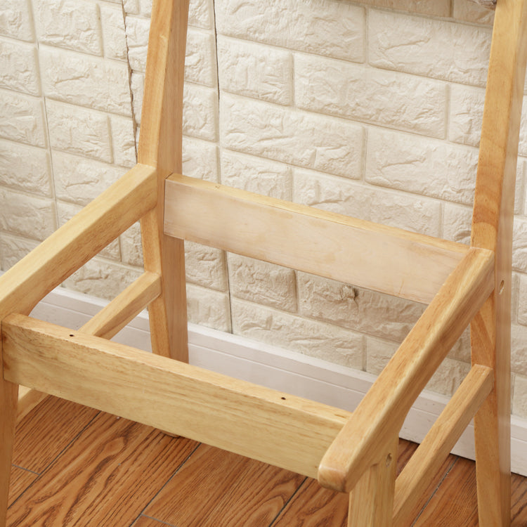 Silla de comedor sin brazos de Rubberwood, silla lateral de comedor tapizada con espalda abierta