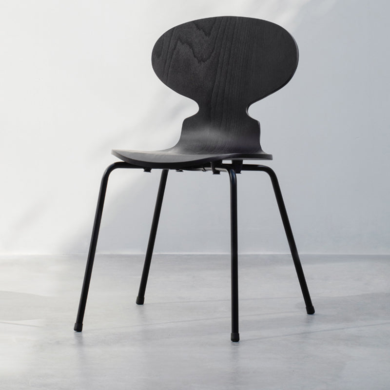 Silla de comedor de madera de estilo industrial, silla de comedor sin brazos con respaldo sólido