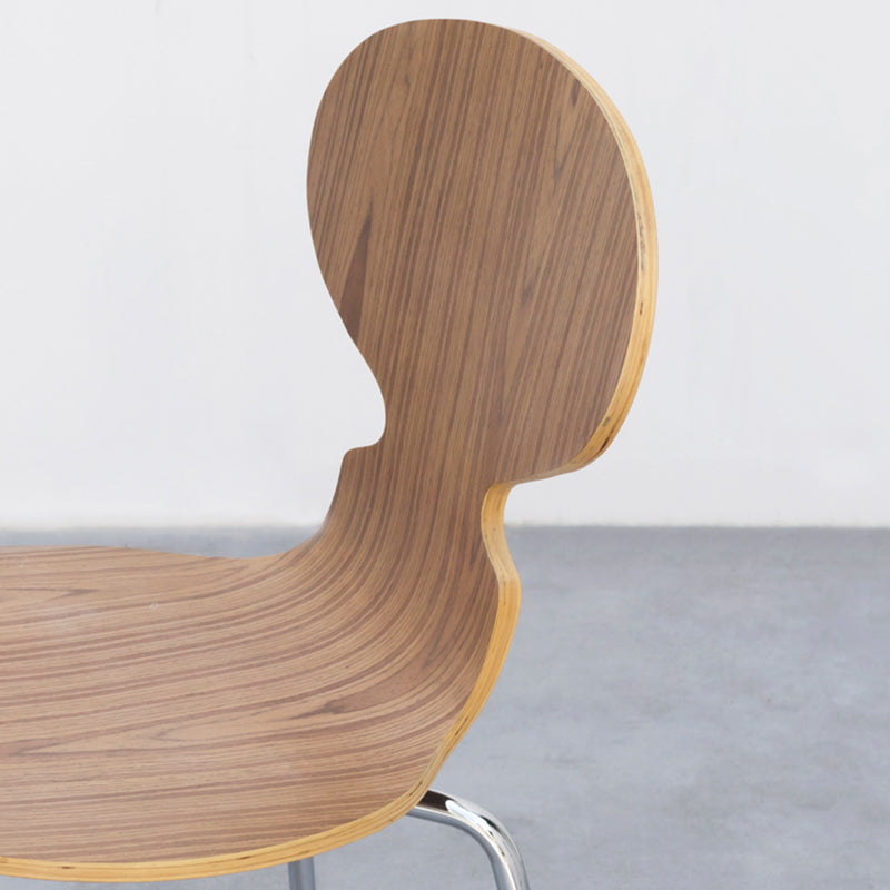 Silla de comedor de madera de estilo industrial, silla de comedor sin brazos con respaldo sólido