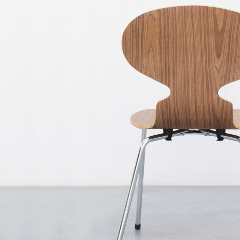 Silla de comedor de madera de estilo industrial, silla de comedor sin brazos con respaldo sólido