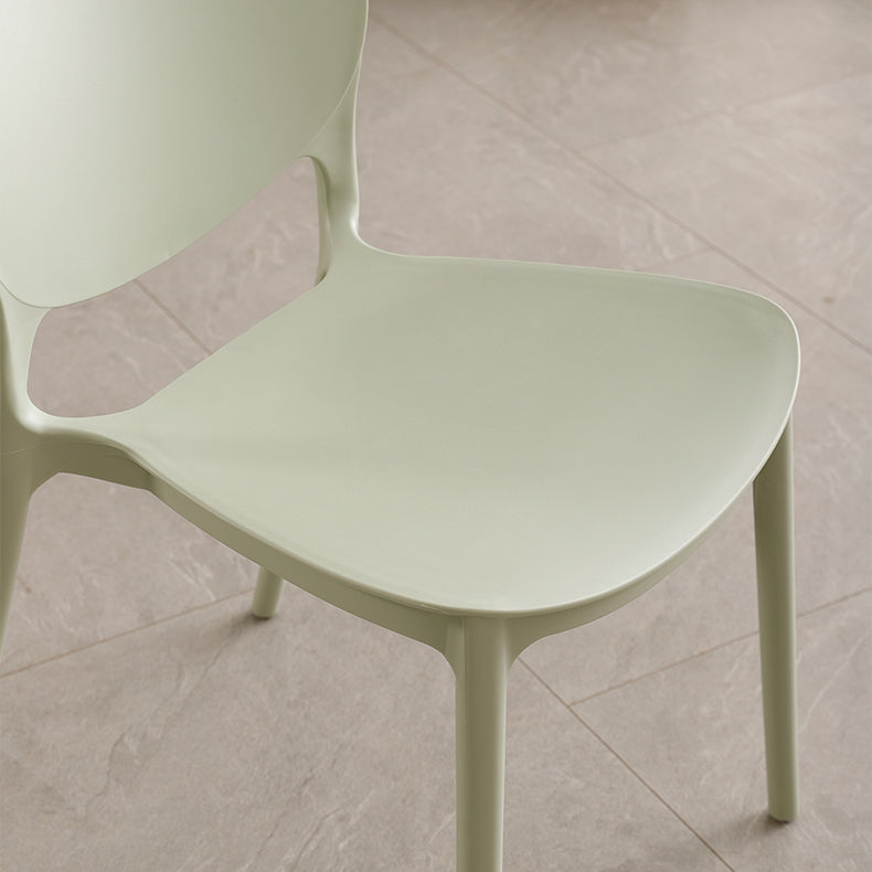 Plastic stapelbare armloze eetkamerstoelen open stoel met de achterkant (set van 4)