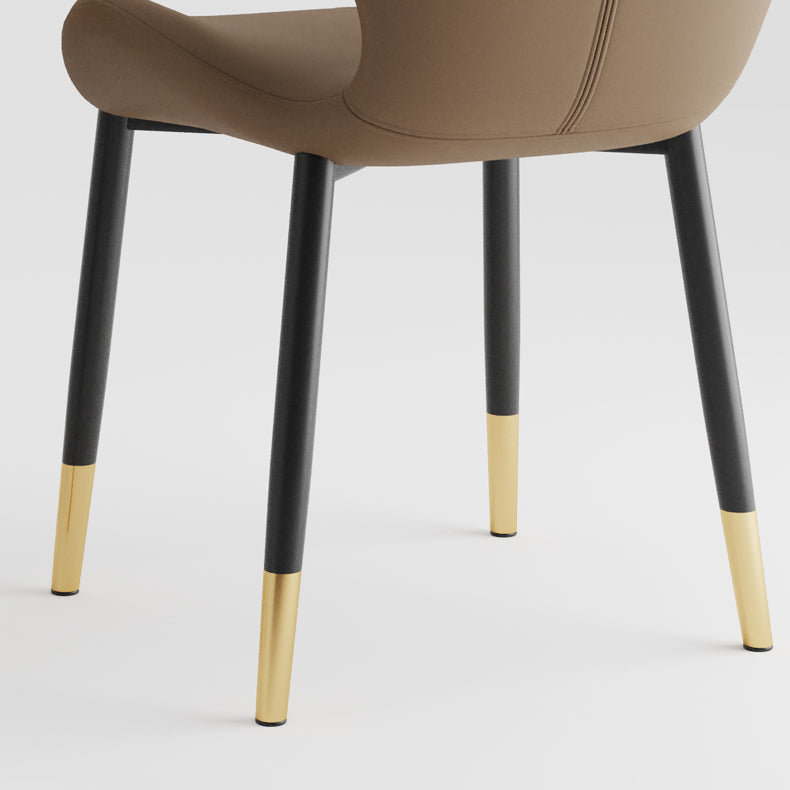 Chaise d'appoint scandinave pour salle d'étude, finition mate, en cuir PU, chaise de salle à manger Parsons