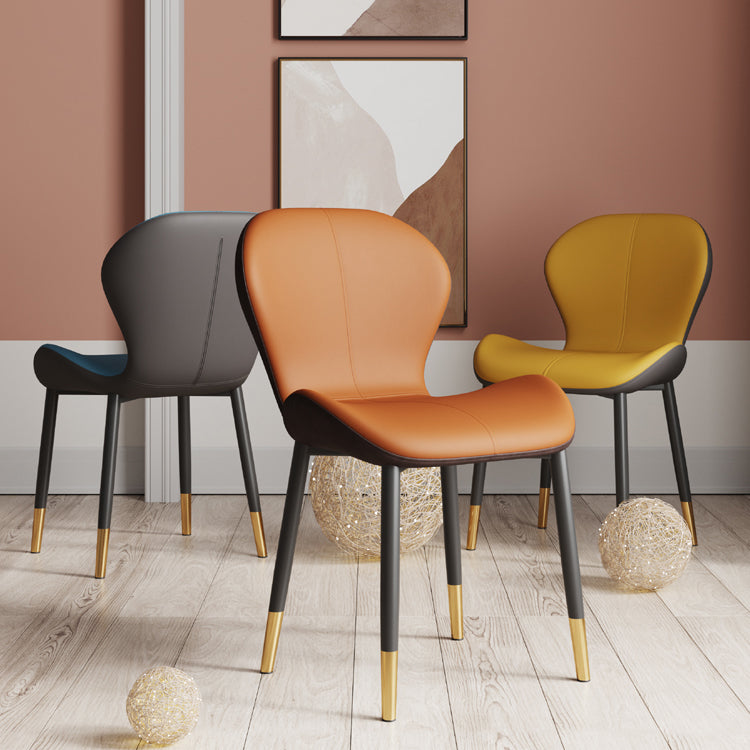 Chaise d'appoint scandinave pour salle d'étude, finition mate, en cuir PU, chaise de salle à manger Parsons