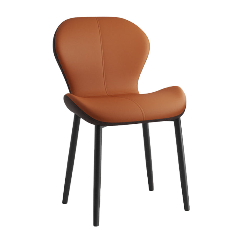 Chaise d'appoint scandinave pour salle d'étude, finition mate, en cuir PU, chaise de salle à manger Parsons