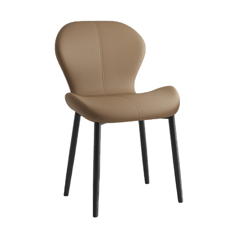 Chaise d'appoint scandinave pour salle d'étude, finition mate, en cuir PU, chaise de salle à manger Parsons