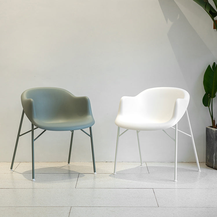 Fauteuil de salle à manger en plastique de Style scandinave, chaise simple à dossier solide pour usage domestique