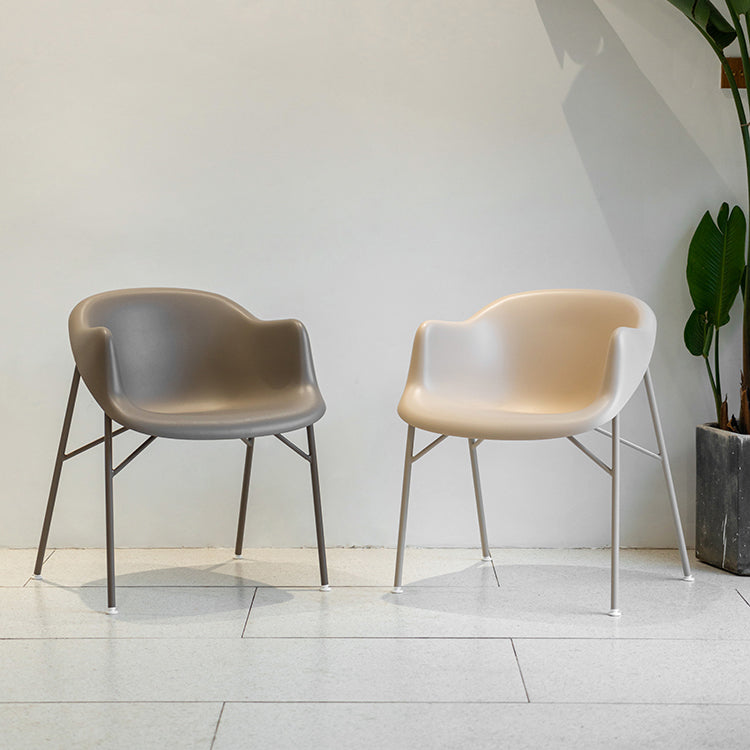 Fauteuil de salle à manger en plastique de Style scandinave, chaise simple à dossier solide pour usage domestique