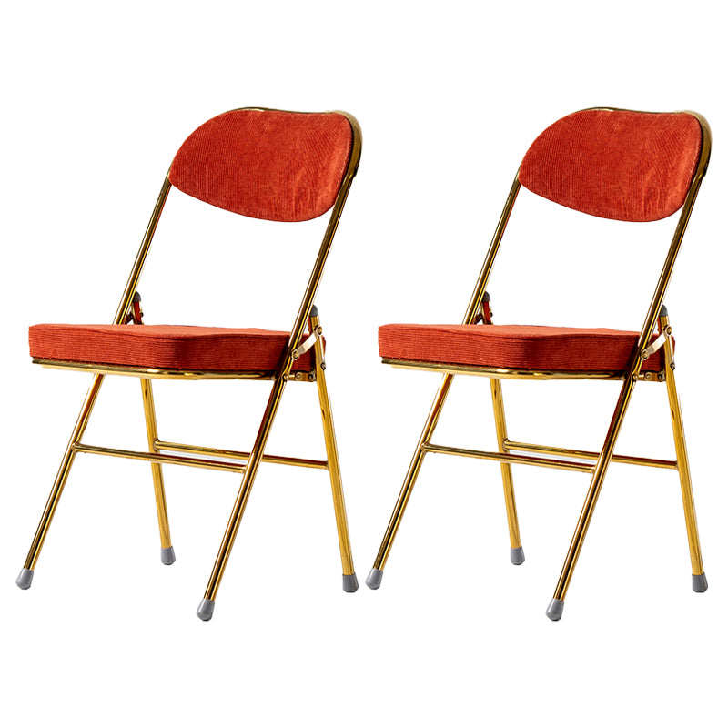 Chaises d'appoint de salle à manger pliantes de style industriel Chaises de salle à manger rembourrées sans accoudoirs (Ensemble de 2)