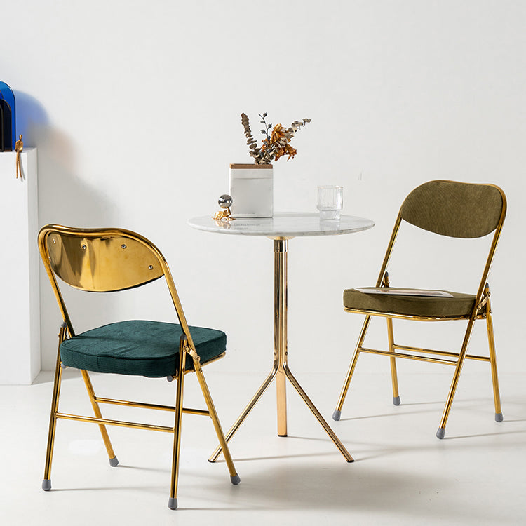 Chaises d'appoint de salle à manger pliantes de style industriel Chaises de salle à manger rembourrées sans accoudoirs (Ensemble de 2)