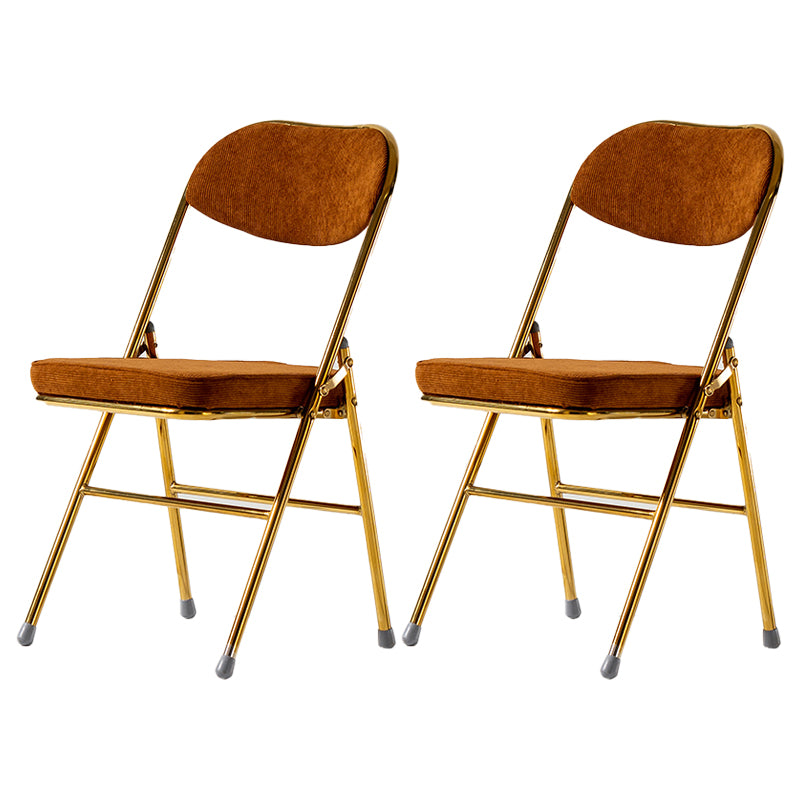 Chaises d'appoint de salle à manger pliantes de style industriel Chaises de salle à manger rembourrées sans accoudoirs (Ensemble de 2)