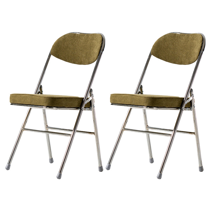 Chaises d'appoint de salle à manger pliantes de style industriel Chaises de salle à manger rembourrées sans accoudoirs (Ensemble de 2)