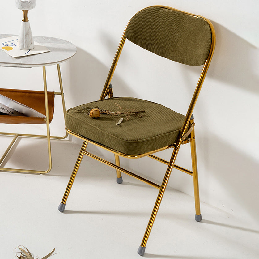 Chaises d'appoint de salle à manger pliantes de style industriel Chaises de salle à manger rembourrées sans accoudoirs (Ensemble de 2)