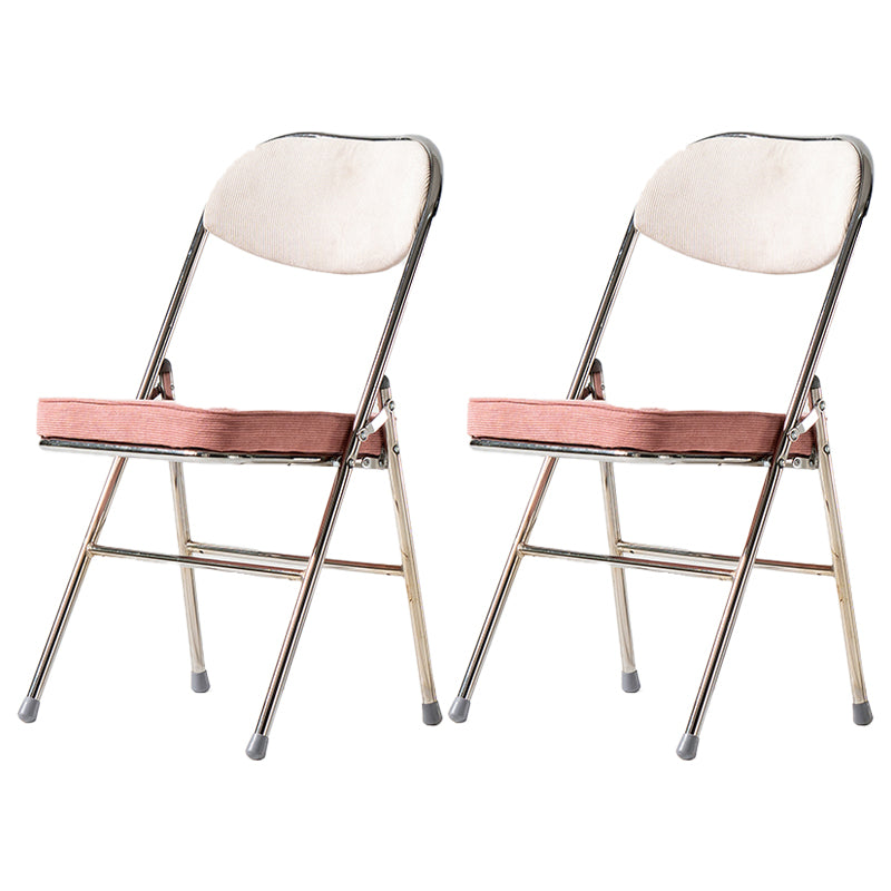 Chaises d'appoint de salle à manger pliantes de style industriel Chaises de salle à manger rembourrées sans accoudoirs (Ensemble de 2)