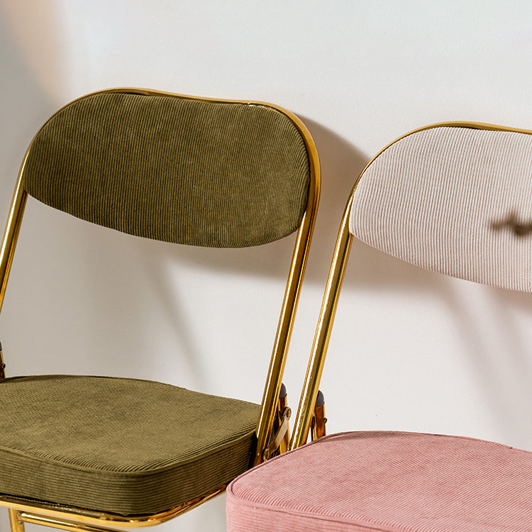 Chaises d'appoint de salle à manger pliantes de style industriel Chaises de salle à manger rembourrées sans accoudoirs (Ensemble de 2)