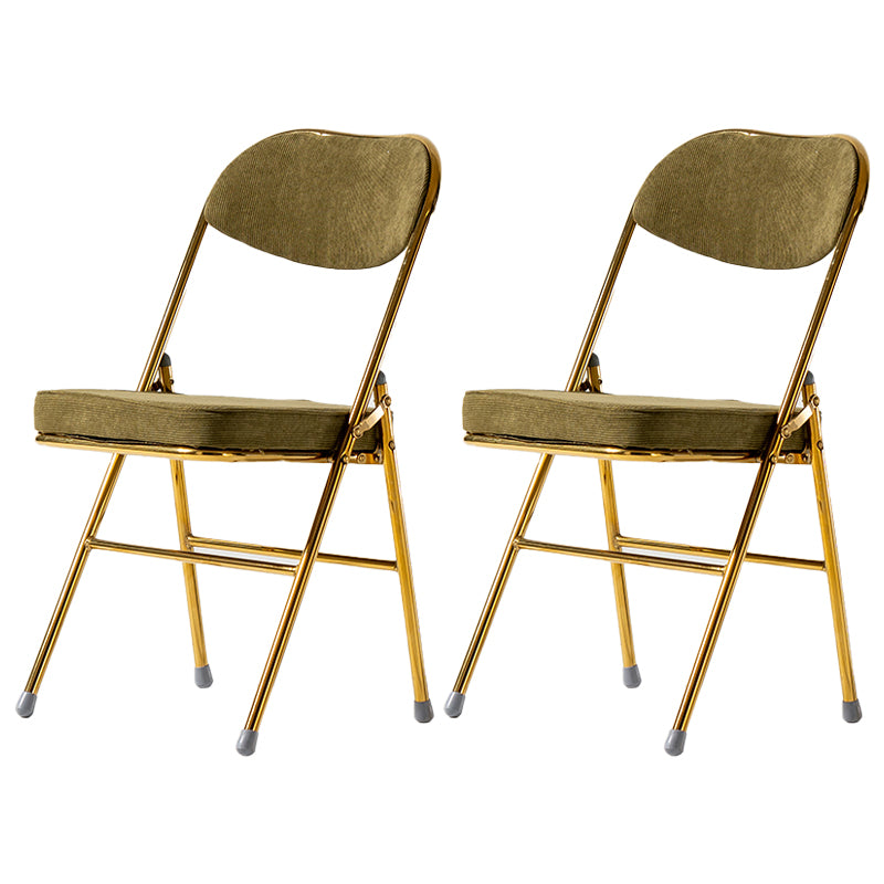 Chaises d'appoint de salle à manger pliantes de style industriel Chaises de salle à manger rembourrées sans accoudoirs (Ensemble de 2)