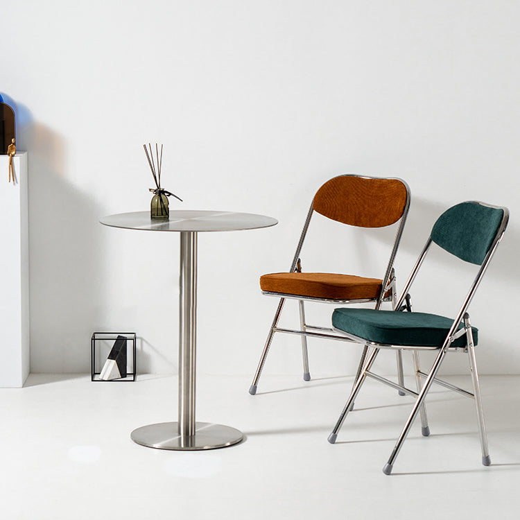 Chaises d'appoint de salle à manger pliantes de style industriel Chaises de salle à manger rembourrées sans accoudoirs (Ensemble de 2)