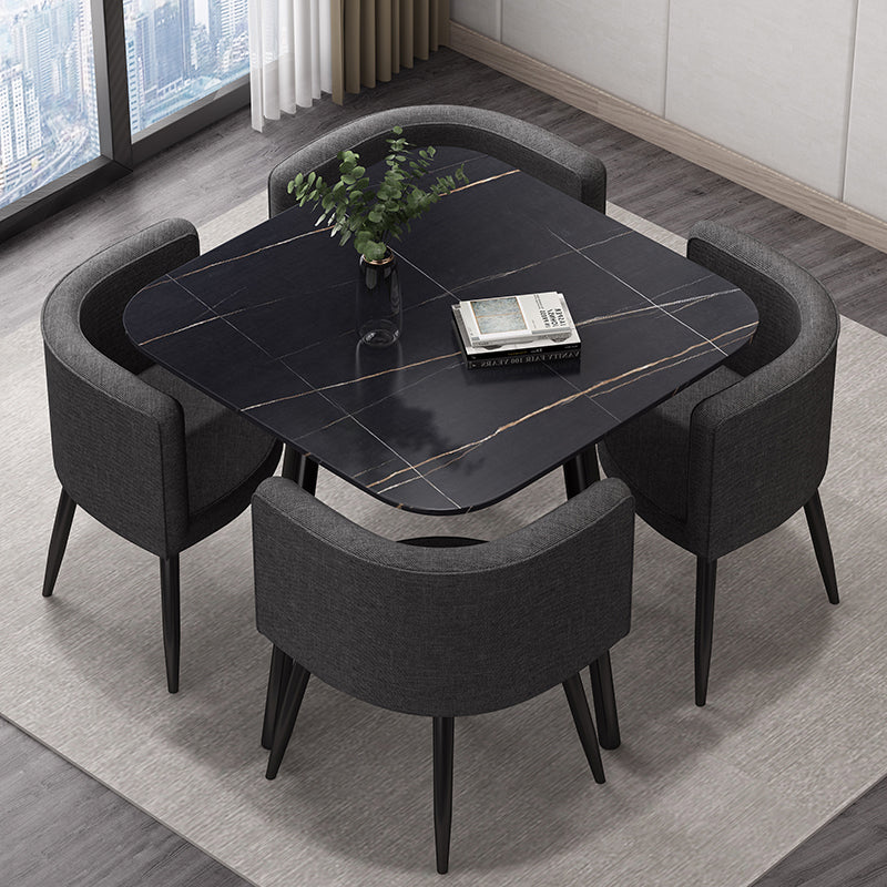 4-foot Dining Site Table Industrial Style Stone 35.5'' Dinette Table for Home