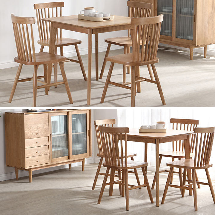 Quadrat 4 Beine Industrielle Esstisch Holz Farbe Fixierter Tisch mit massivem Holz