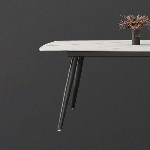 Industrial Style Stone Dining Table 4 Legs Dining Site Table for Dining Room