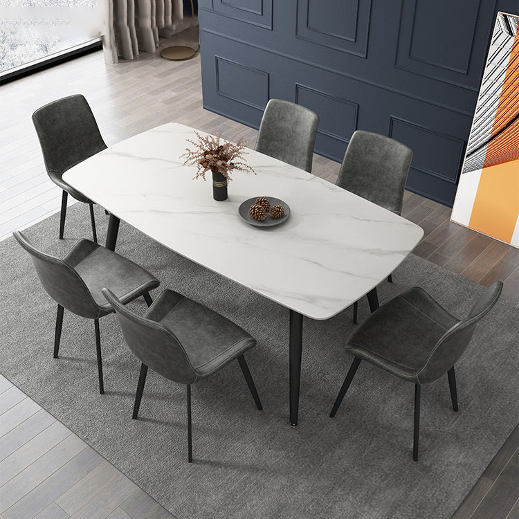 Industrial Style Stone Dining Table 4 Legs Dining Site Table for Dining Room