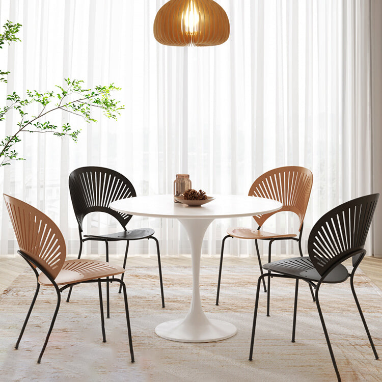 Runde Tulpbasis moderner Esstisch Weißer Ton fester Tisch für Esszimmer