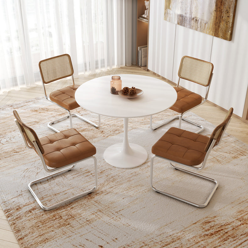Runde Tulpbasis moderner Esstisch Weißer Ton fester Tisch für Esszimmer