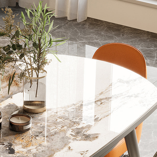 4-foot Stone Dinette Table Contemporary Round Dining Table with Drop Leaf