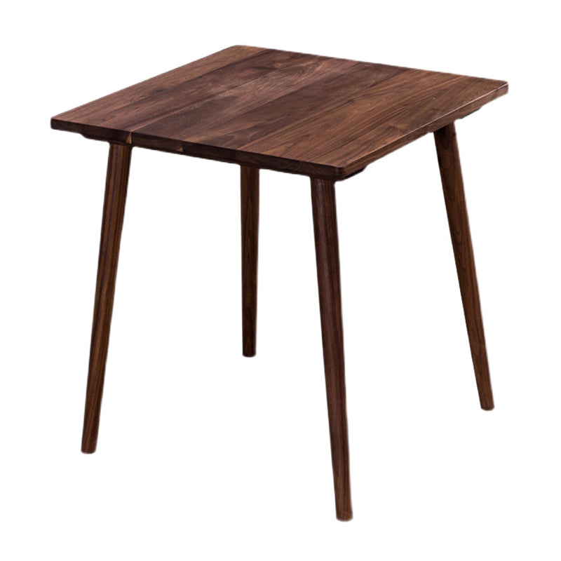 Mesa de comedor cuadrada de madera maciza en tono marrón, mesa industrial de 4 patas para comedor