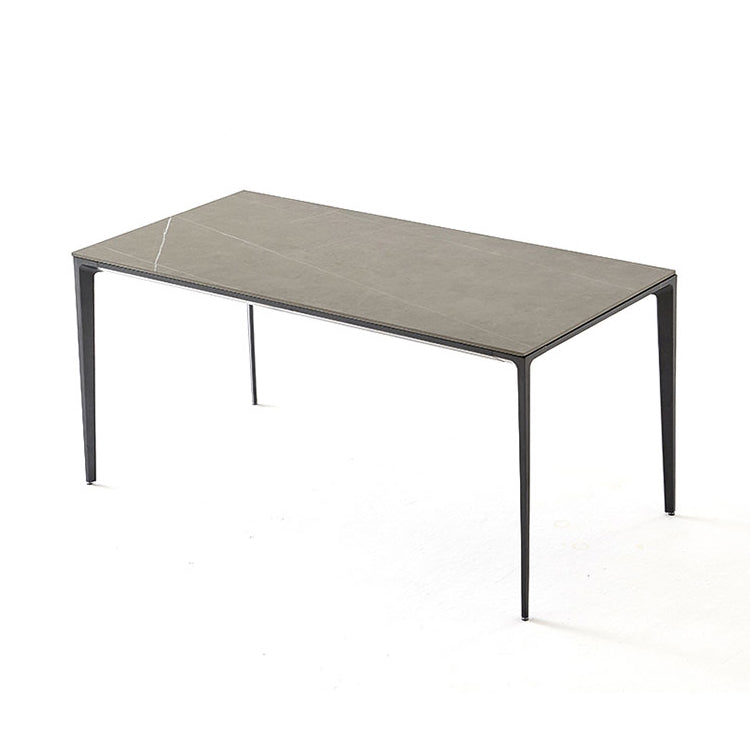 Industrial Sintered Stone Dining Table 4 Legs Solid Aluminum Base Rectangle Table for Home