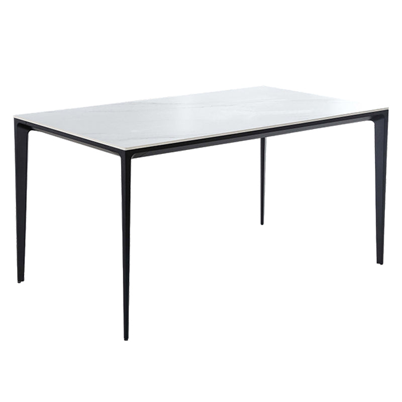 Industrial Sintered Stone Dining Table 4 Legs Solid Aluminum Base Rectangle Table for Home
