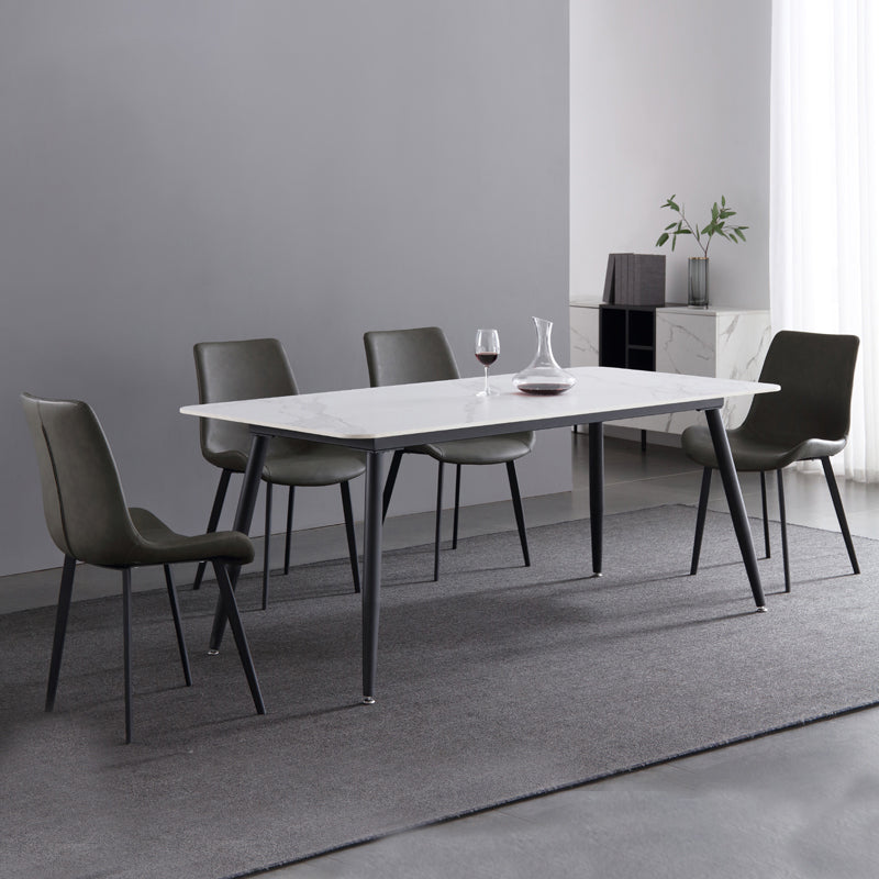 Industrial Sintered Stone Dining Table 4 Legs Base Rectangle Table for Home