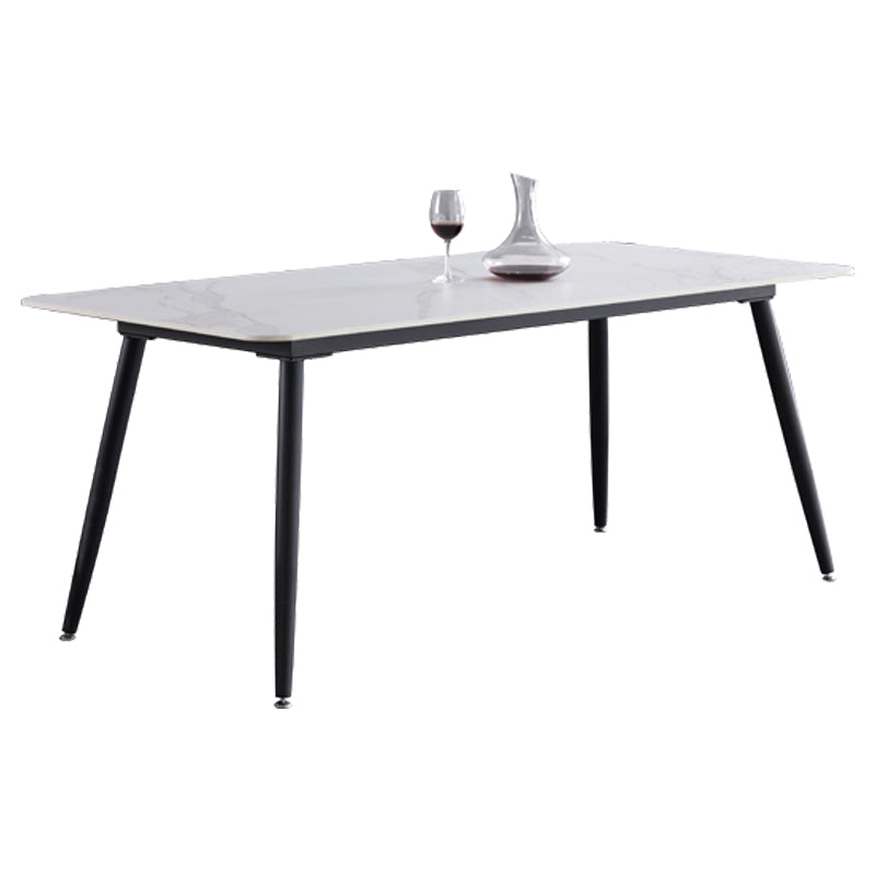Industrial Sintered Stone Dining Table 4 Legs Base Rectangle Table for Home