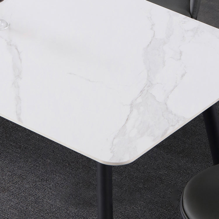 Industrial Sintered Stone Dining Table 4 Legs Base Rectangle Table for Home