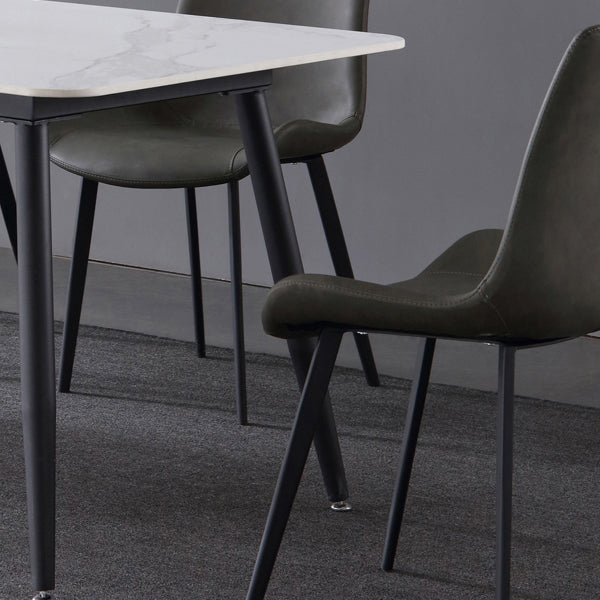 Industrial Sintered Stone Dining Table 4 Legs Base Rectangle Table for Home