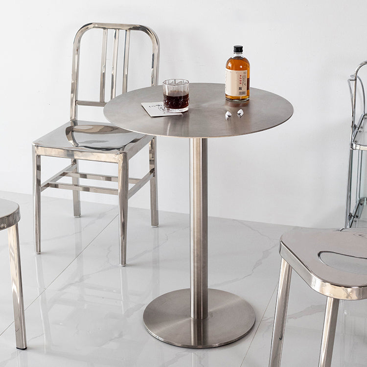 Industriële stijl zilveren eettafel roestvrijstalen tafel voor huisgebruik