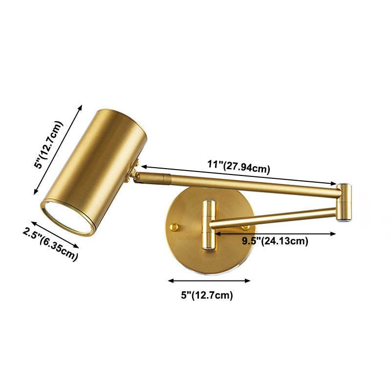 Moderne artistiek verstelbare wandlamp elektroplate ijzercilindroid wandlicht met acrylschaduw
