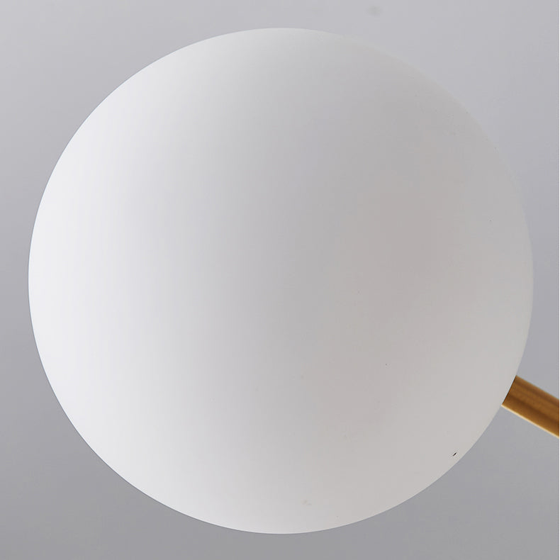 Gold Chandelier Lighting Fixtures Designer Style Multi-Head Suspension Light with White Glass Shade