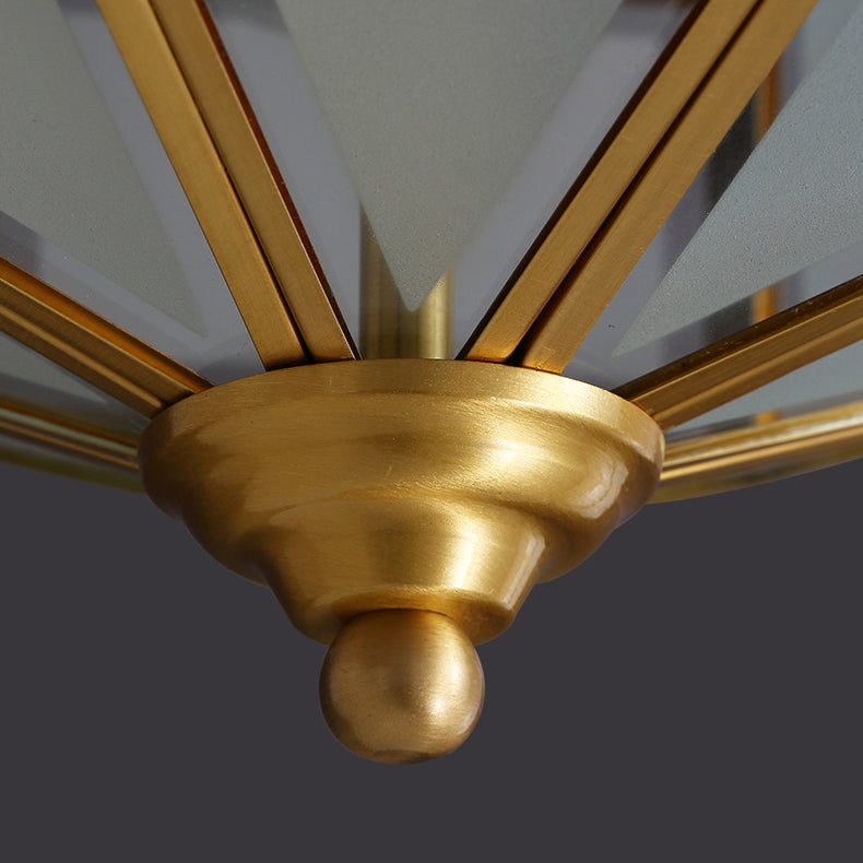 Sitting Room Colonial Style Ceiling Light Metal Overhead Lighting Fixture in Gold