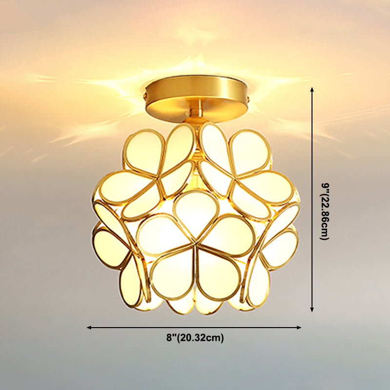 Plafonnier à 1 tête de style colonial, semi-plafonnier pour salon