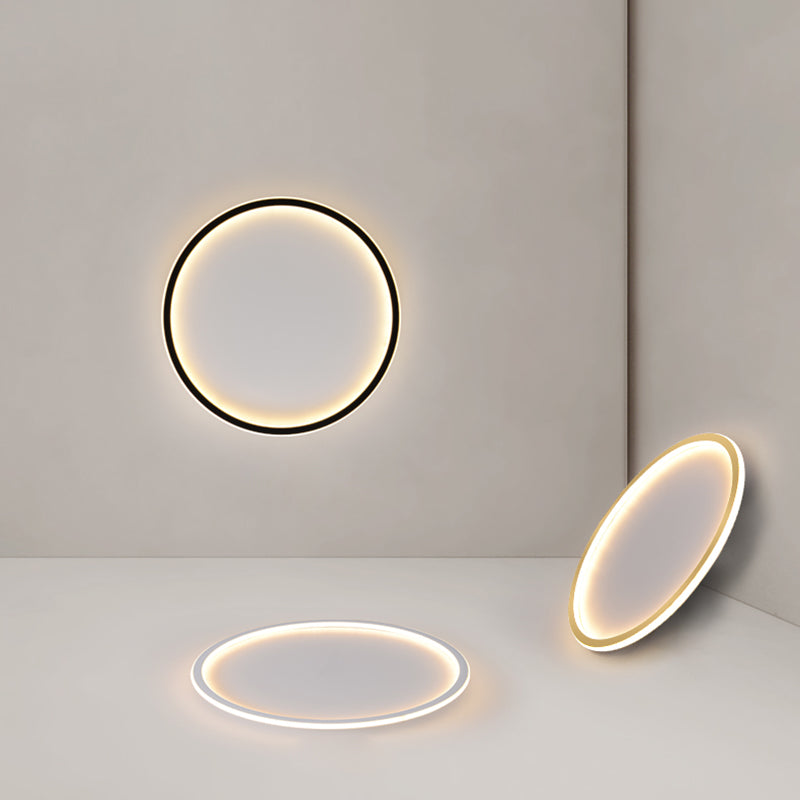 Plafonnier LED moderne et simple de forme ronde, luminaire décoratif d'intérieur, idéal pour une chambre à coucher