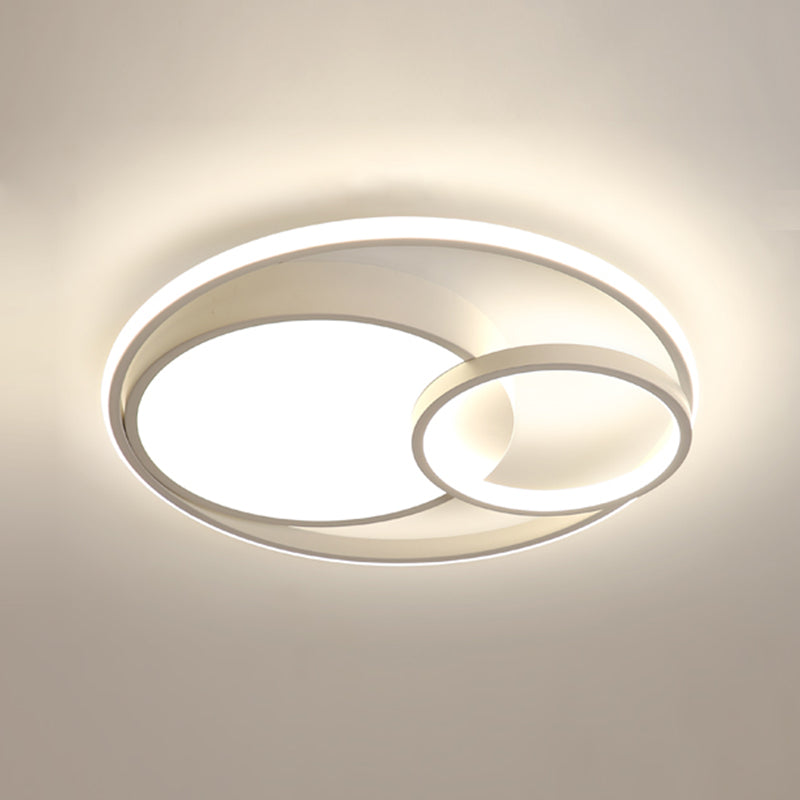 Moderne schwarz-weiße Deckenleuchte mit Acrylschirm, LED-Unterputzleuchte für Wohnzimmer