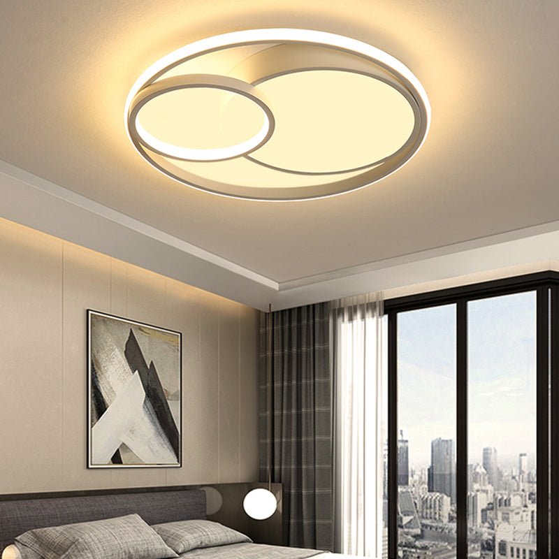 Moderne schwarz-weiße Deckenleuchte mit Acrylschirm, LED-Unterputzleuchte für Wohnzimmer