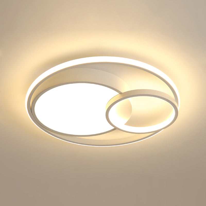 Moderne schwarz-weiße Deckenleuchte mit Acrylschirm, LED-Unterputzleuchte für Wohnzimmer