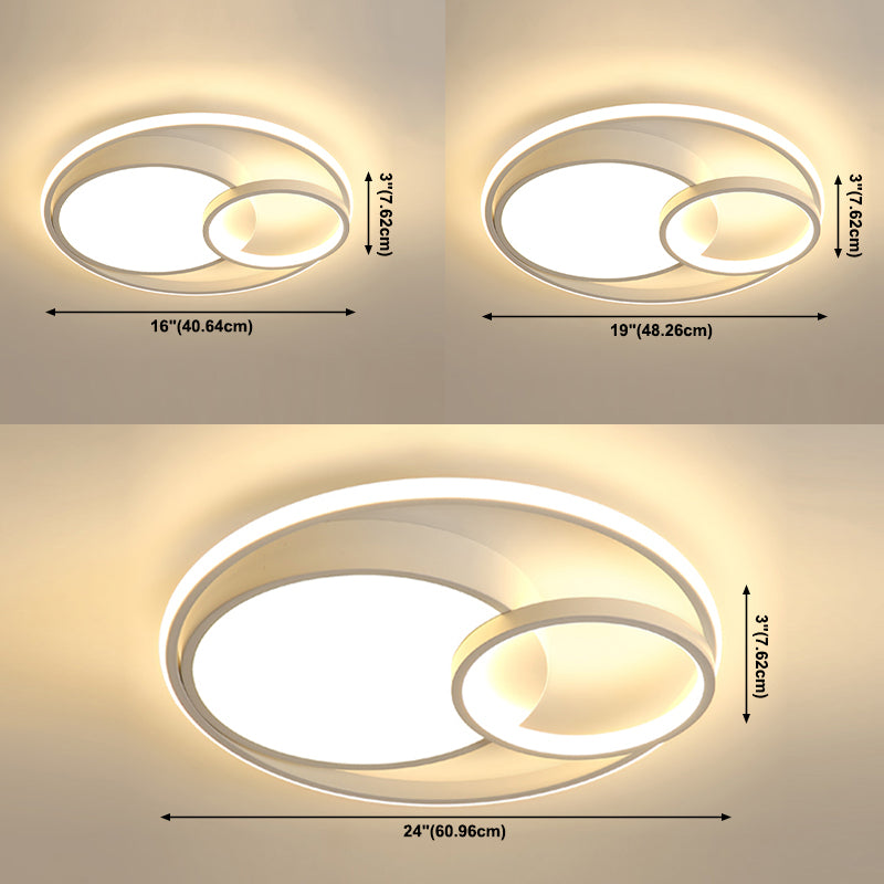 Moderne schwarz-weiße Deckenleuchte mit Acrylschirm, LED-Unterputzleuchte für Wohnzimmer