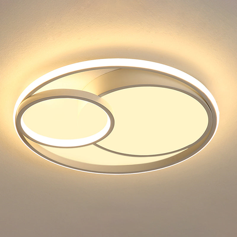 Moderne schwarz-weiße Deckenleuchte mit Acrylschirm, LED-Unterputzleuchte für Wohnzimmer