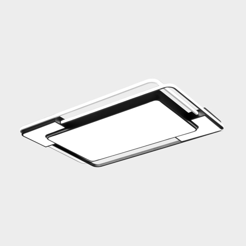 Black & White Modern Style Ceiling Light Geometry Design Flush Mount Light for Bedroom